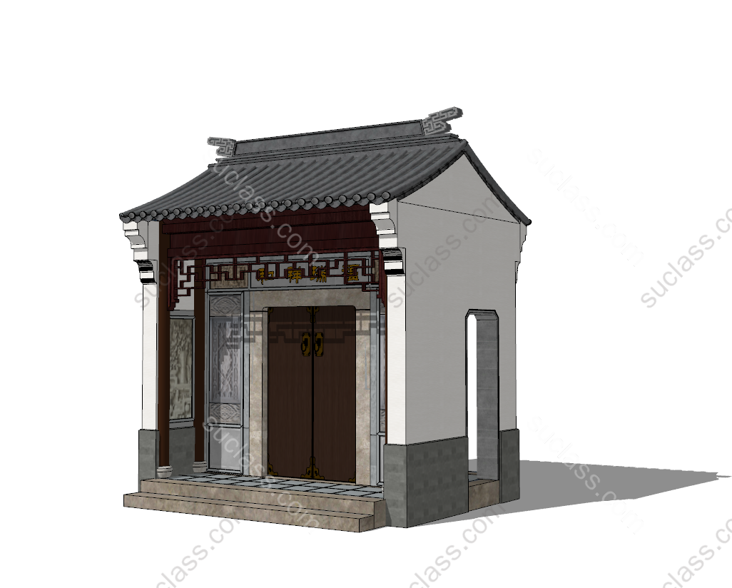 将军门_SketchUp8 ID:275775 八宝模型库 - PB3智能构件下载