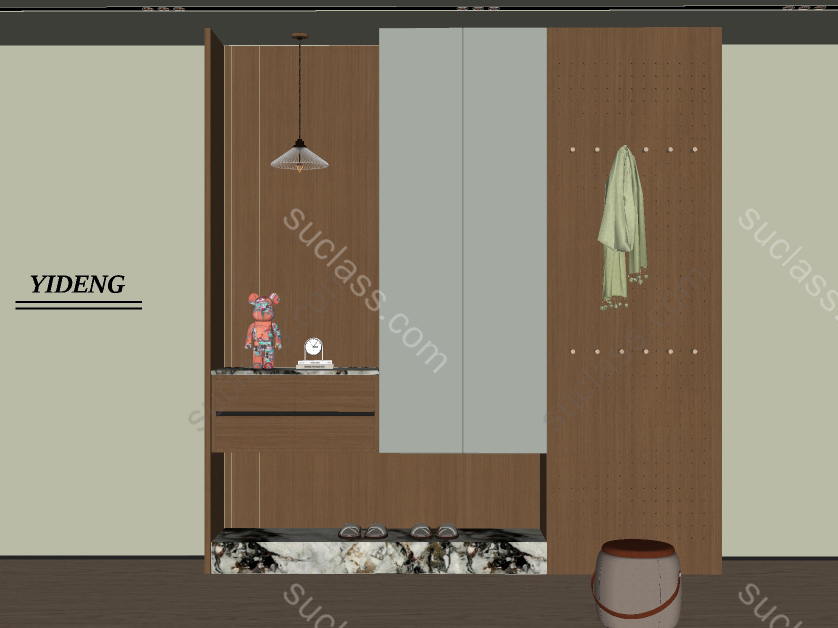 现代简约风格玄关柜3D模型 ID:345501 八宝模型库 - PB3智能构件下载